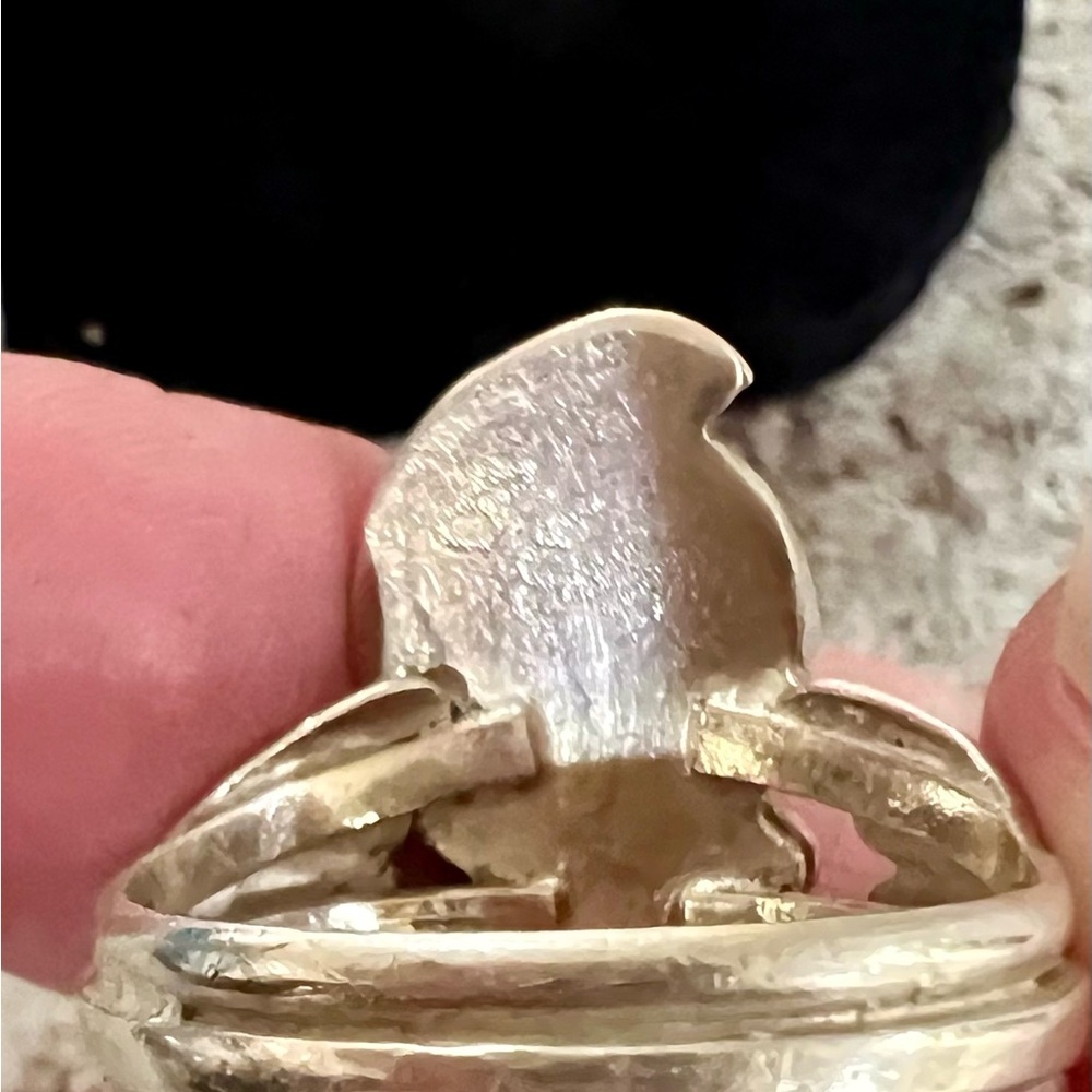 Native Navajo Sterling Silver and Turquoise Snake Ring - Picture 5 of 9